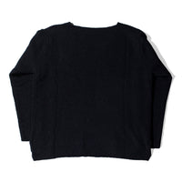 Evam Eva Wool Silk  V Neck Pullover in Charcoal