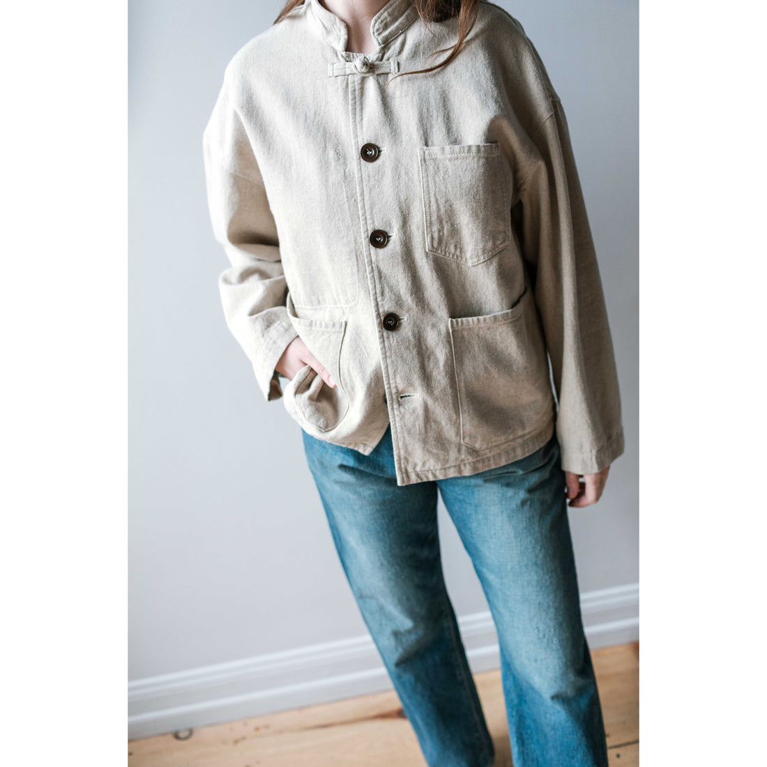 Ichi Antiquités Vintage Twill Jacket in Natural