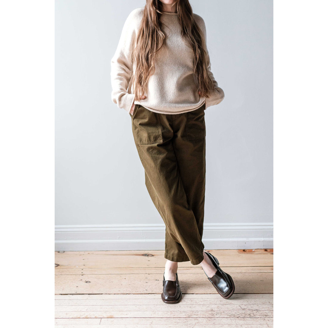 Shaina Mote Painter Pant in Dark Olive