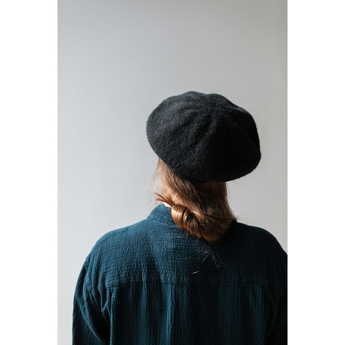 Lauren Manoogian Horizontal Beret in Black Melange