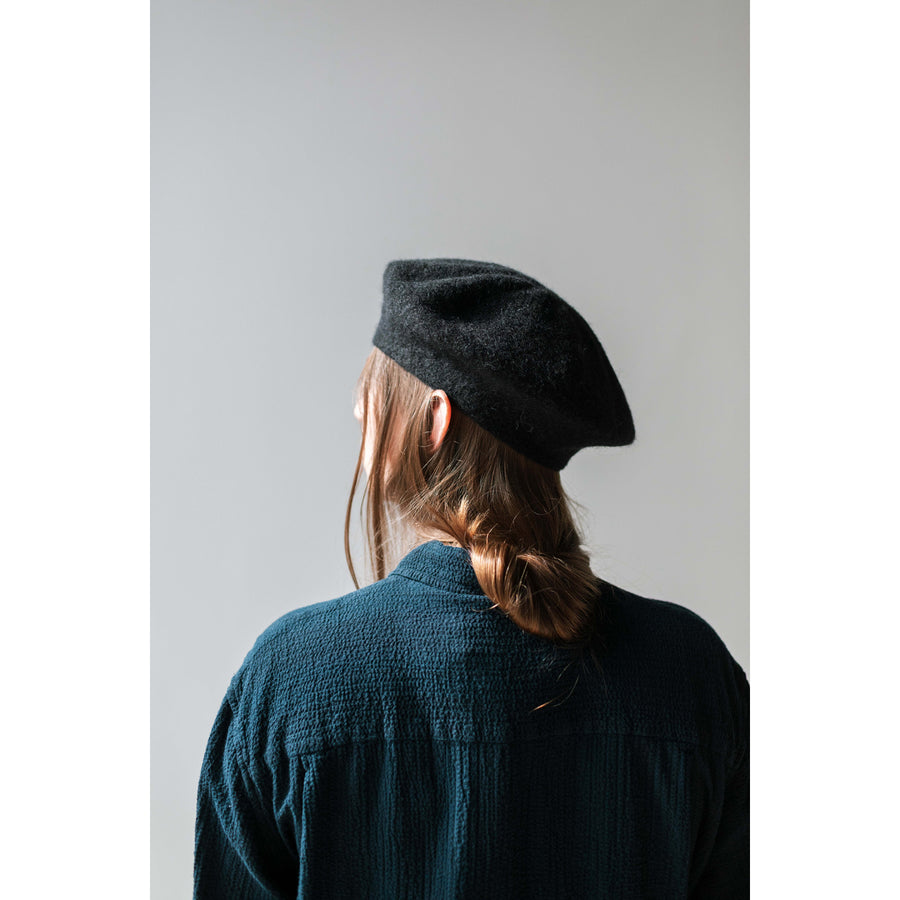 Lauren Manoogian Horizontal Beret in Black Melange