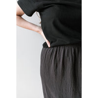 Black Crane Long Skirt in Lemon