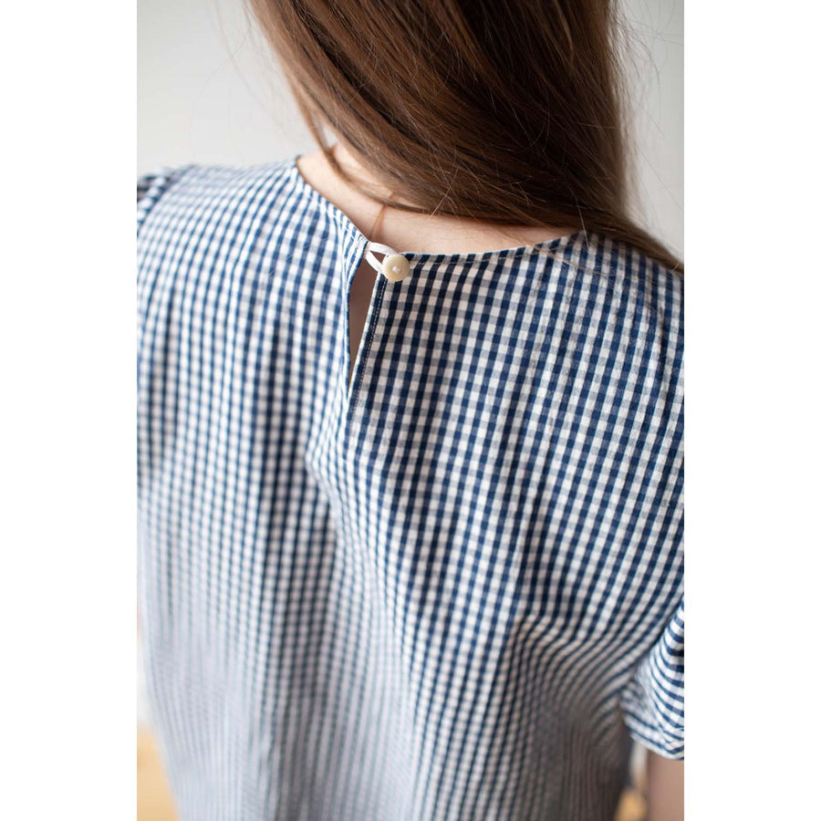 Fabiana Pigna Calita Blouse in Navy Gingham