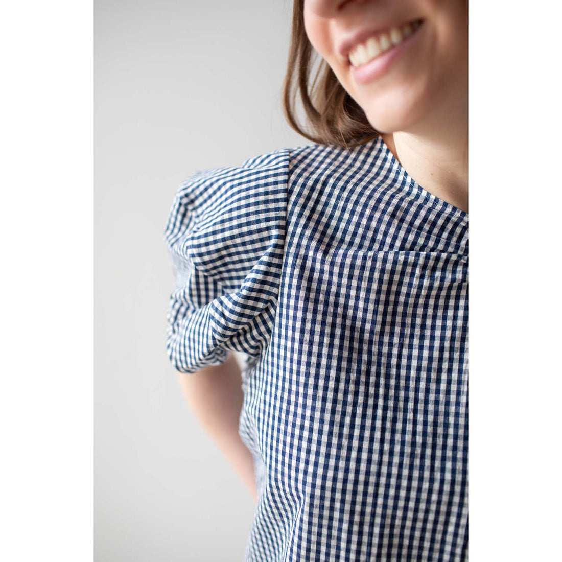 Fabiana Pigna Calita Blouse in Navy Gingham