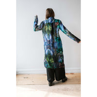 Henrik Vibskov Chaos Pleat Shirt Dress in Kaleidoscope Blue