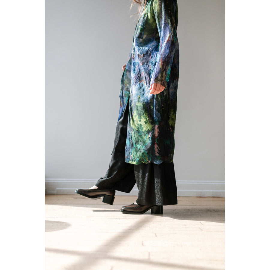 Henrik Vibskov Chaos Pleat Shirt Dress in Kaleidoscope Blue