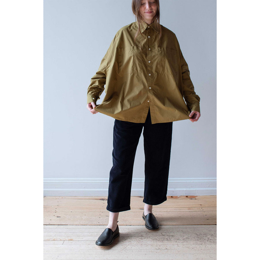 Grei Oversized IO Shirt in Moss Green