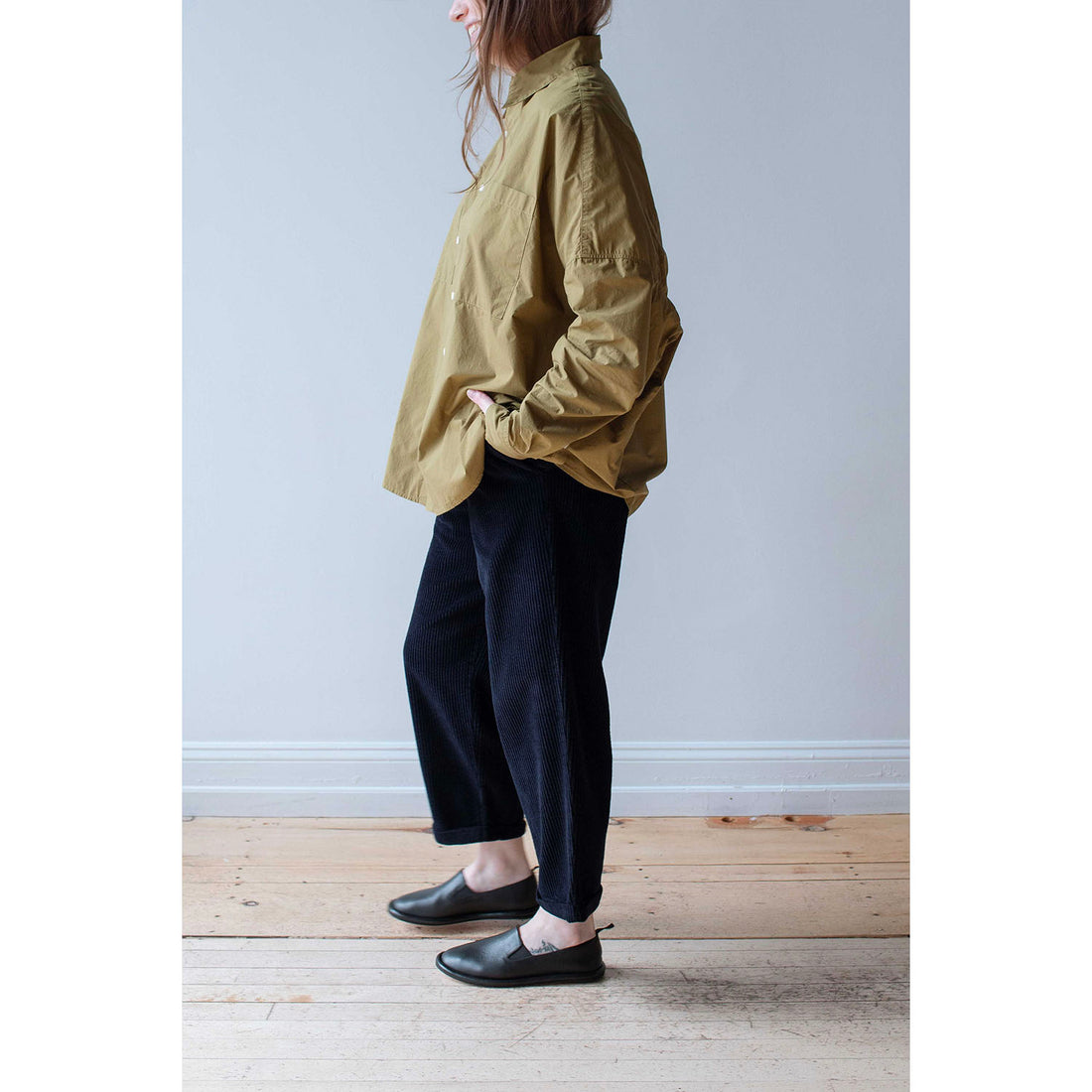 Grei Oversized IO Shirt in Moss Green