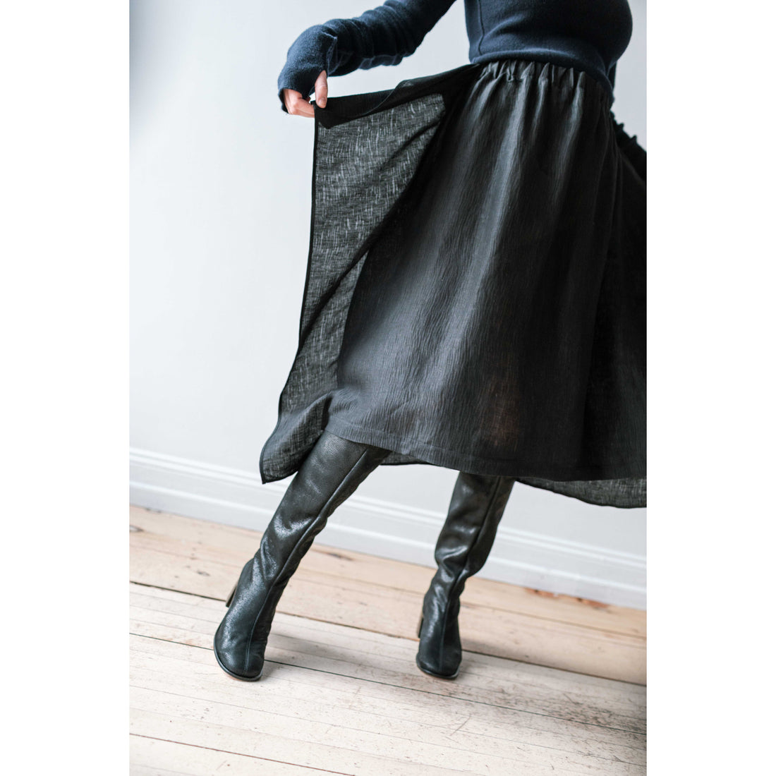 Henrik Vibskov Uncut Silk Skirt in Black