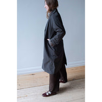 Evam Eva Cotton Hemp Tailored Coat in Sumi