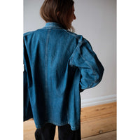 Chimala Unisex Width Denim Chore Jacket in Medium Vintage