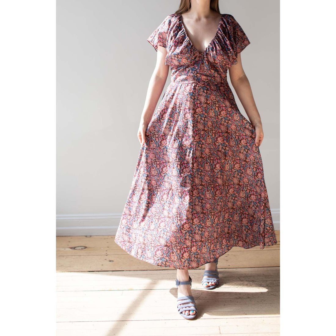 Apiece Apart Monet Ruched Maxi in Bella Floral