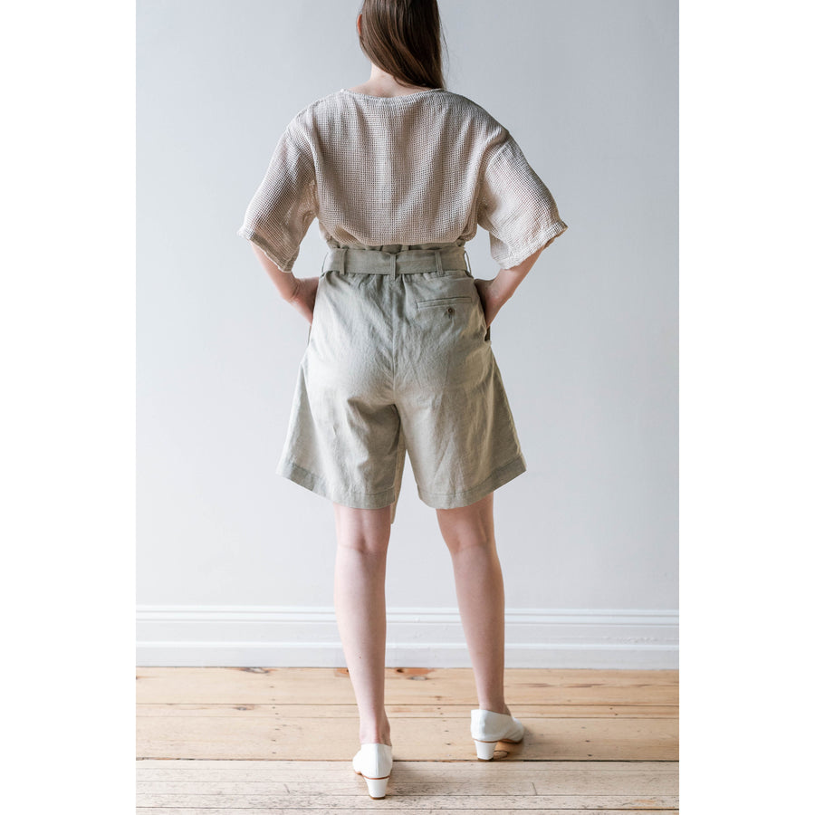 Sayaka Davis Belted Shorts in Sage Gray