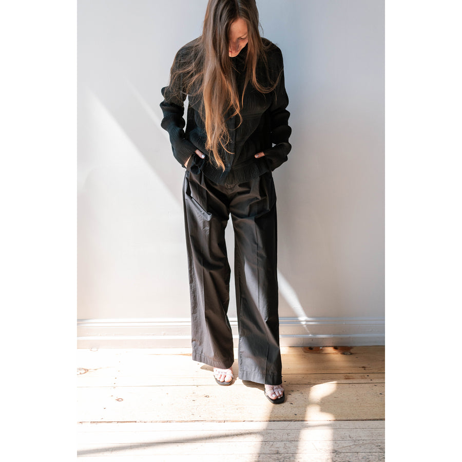 Hope Lungo Trousers in Black Cotton