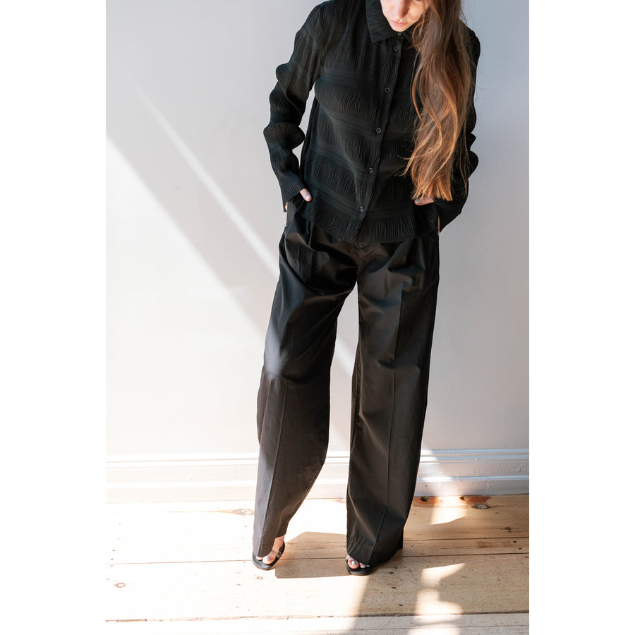 Hope Lungo Trousers in Black Cotton