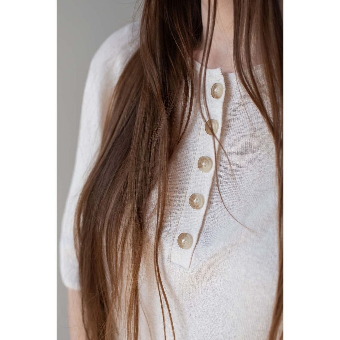 Lauren Manoogian Rib Henley in Bone