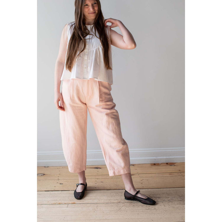 Apiece Apart Petite Bari Cropped Trouser in Rosa