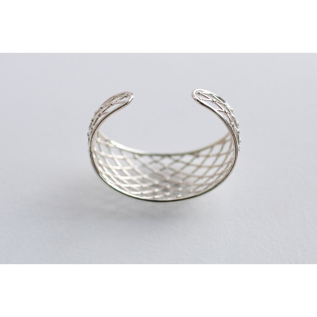 Ursa Major Wide Netted Cuff in Sterling Silver