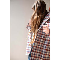 Anaak Lane Scholar Blazer in Indigo Madras Plaid