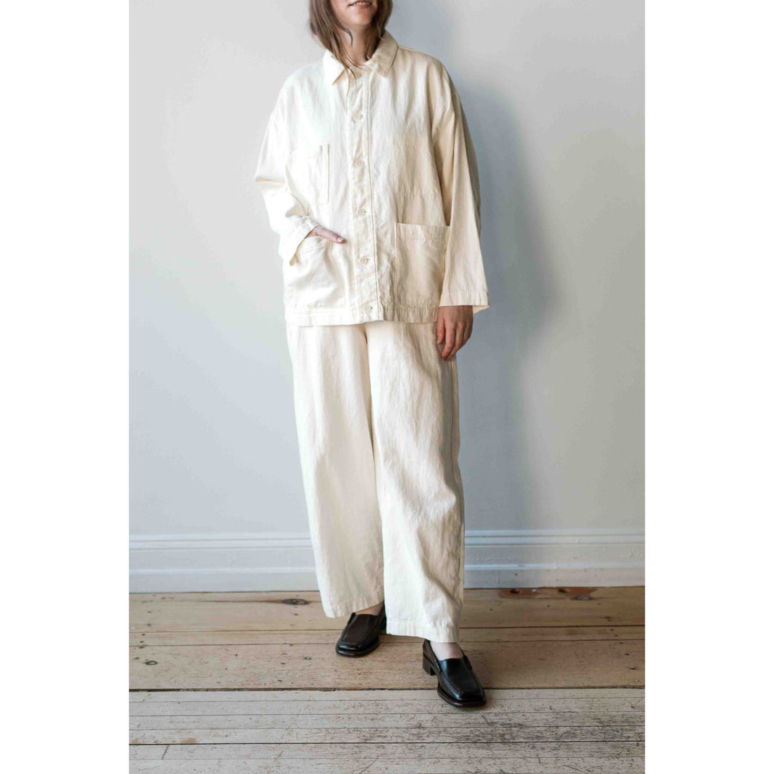 Pas de Calais Satin Wide Pants in Natural