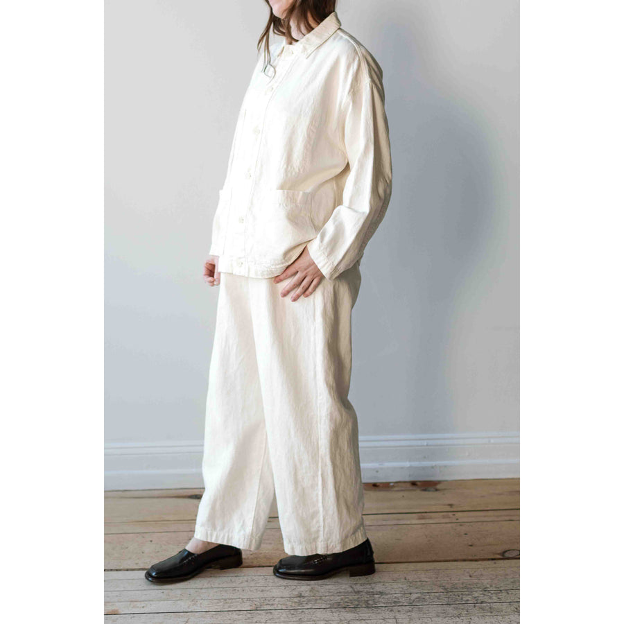 Pas de Calais Satin Coverall Jacket in Natural