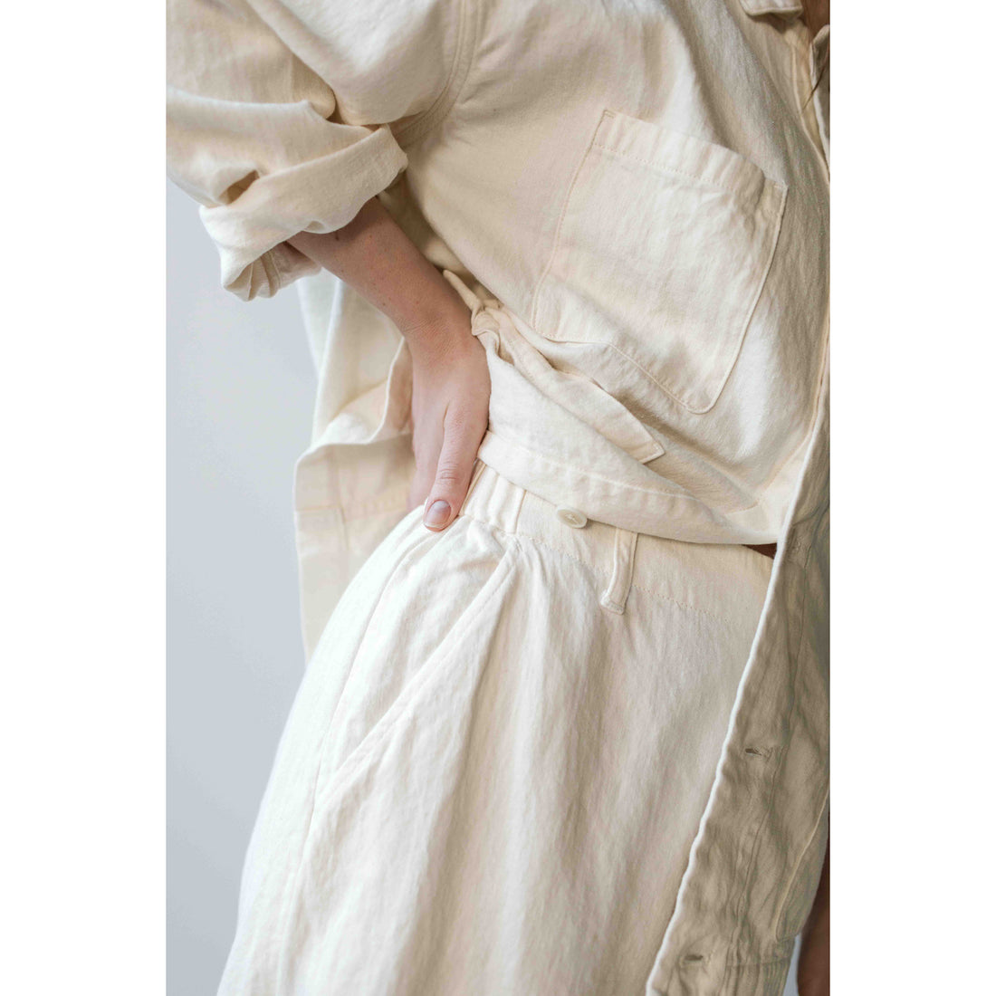 Pas de Calais Satin Wide Pants in Natural