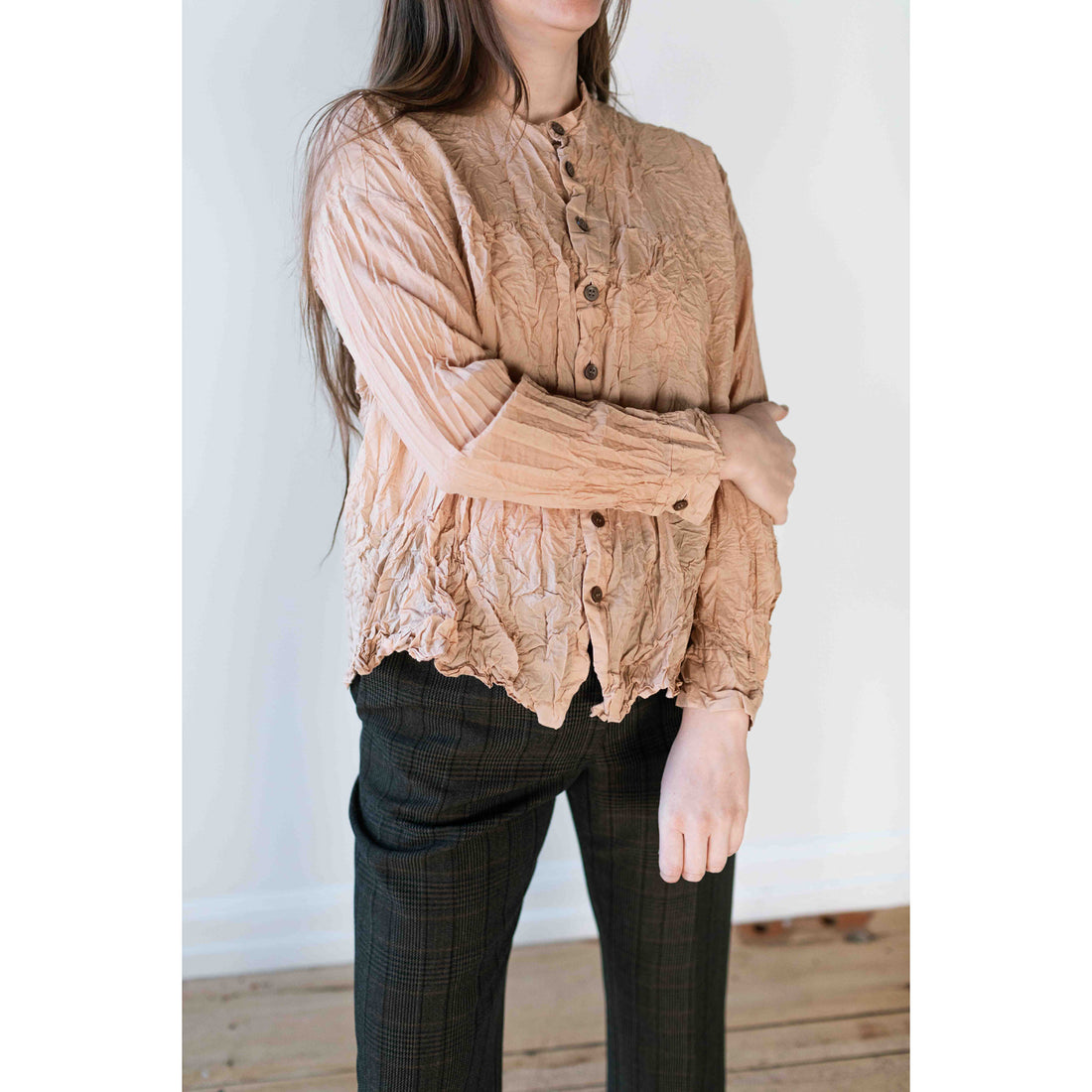 Pas de Calais Lawn Crinkle Blouse in Pink