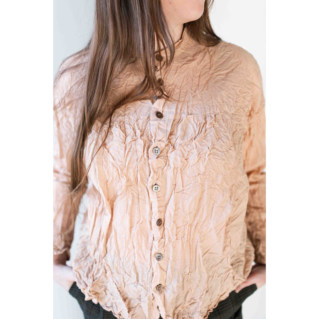 Pas de Calais Lawn Crinkle Blouse in Pink