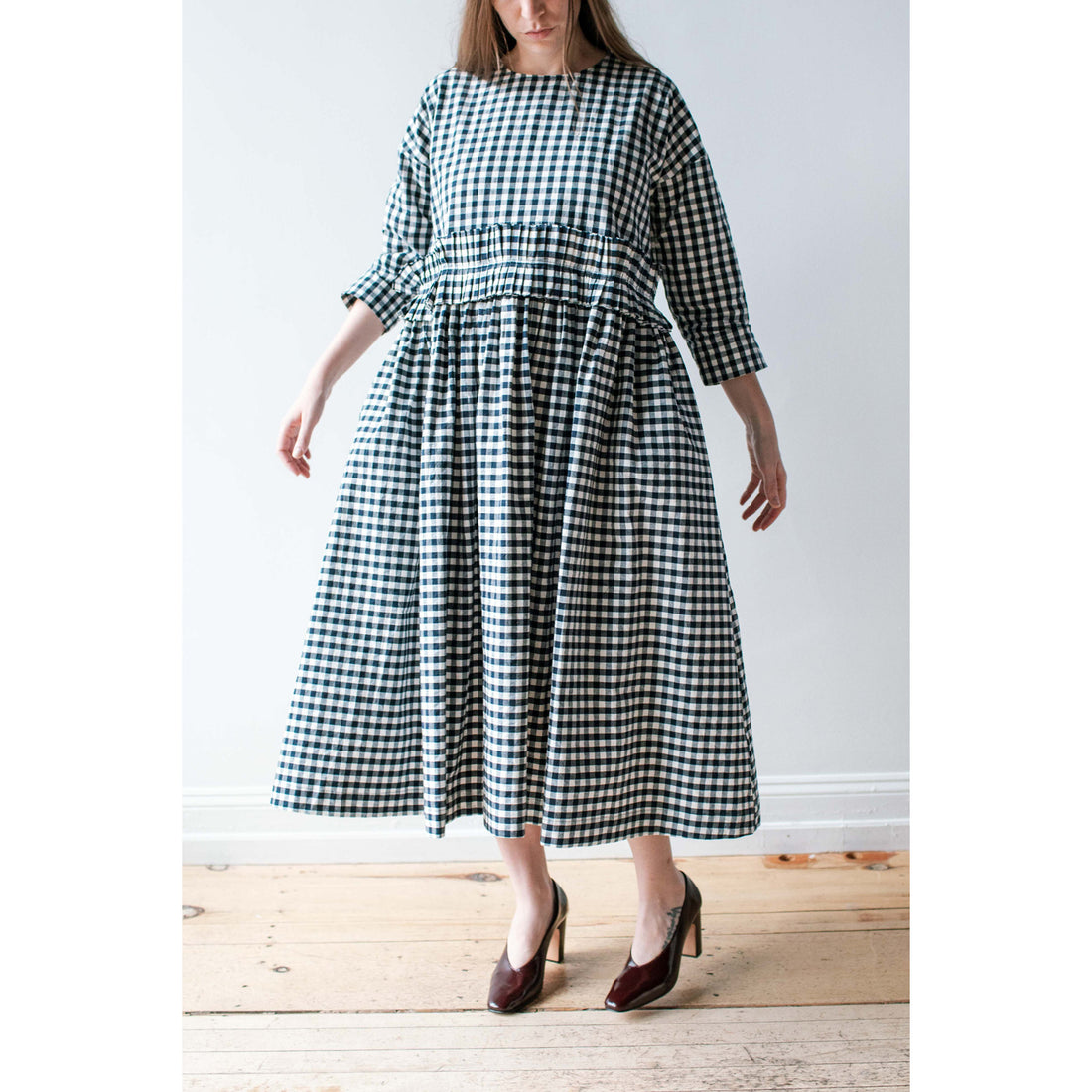 Fabiana Pigna Fer Dress in Navy Plaid