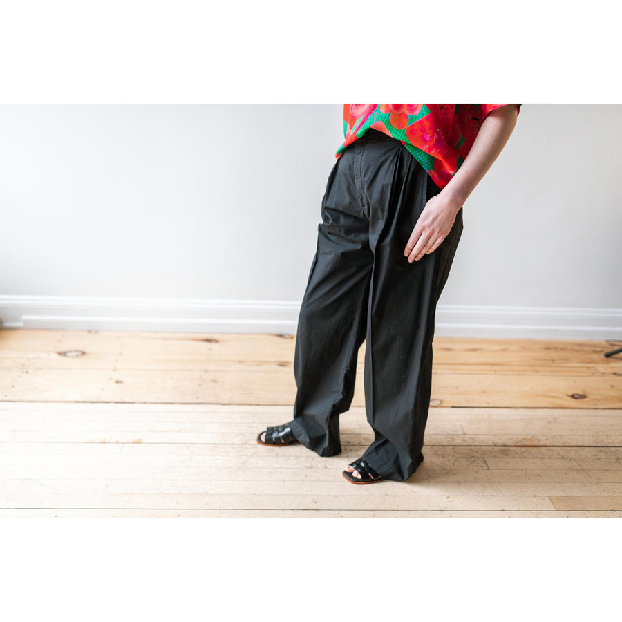 Hope Lungo Trousers in Black Cotton