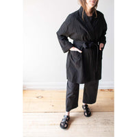 Ichi Antiquités Azumadaki Cotton Quilt Robe in Black