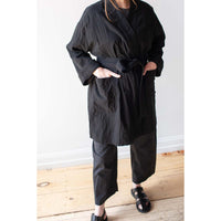 Ichi Antiquités Azumadaki Cotton Quilt Robe in Black