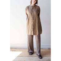 Ichi Antiquités Linen Natural Washer Long Sleeve Shirt in Brown