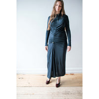 Nomia Hooded Gathered Maxi Dress in Midnight