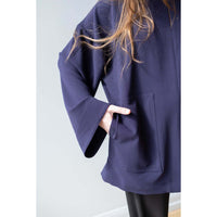 Rodebjer Beale Drape Top in Midnight Blue