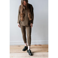 Ichi Antiquités Waffle Knit Pants in Khaki