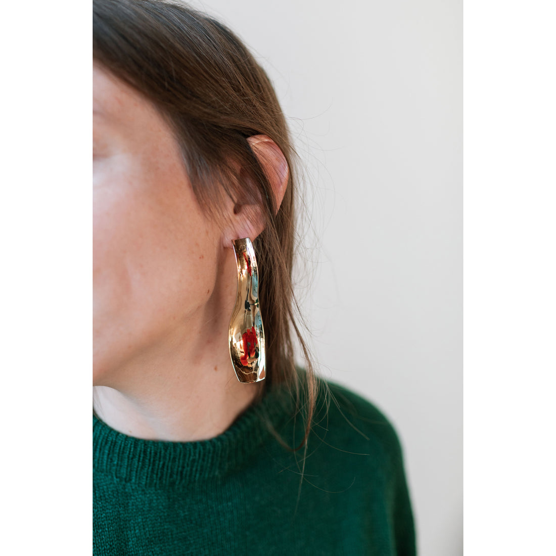 Fay Andrada Kauha LG Earrings in 23K Gold Plated Brass