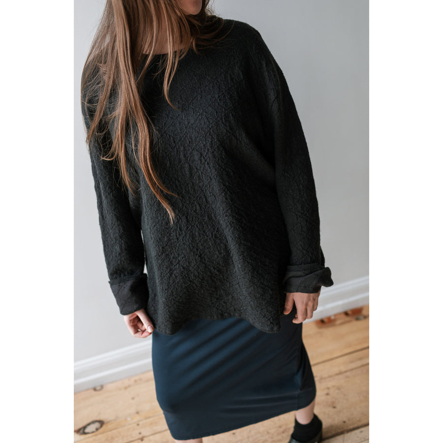 Lauren Manoogian Diamond Quilt Pullover in Ink