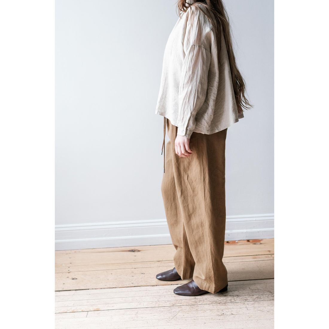 Apiece Apart Manu Drawstring Pant in Toffee