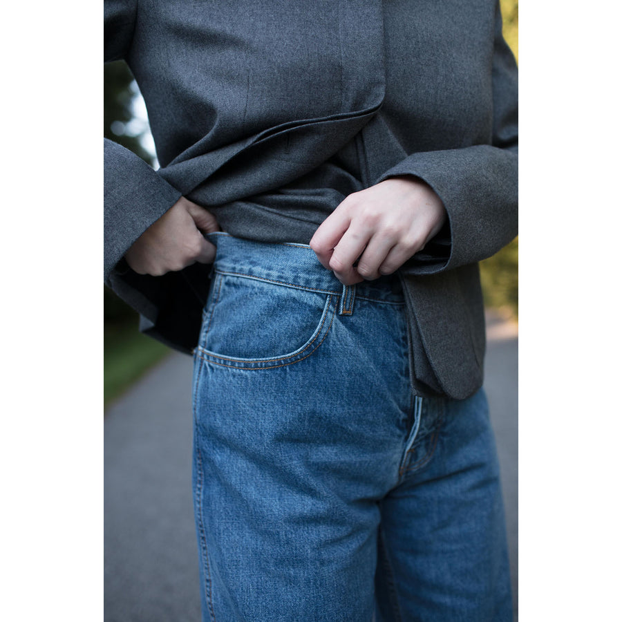 Jesse Kamm California Wide Pants in Cowboy Blue Denim