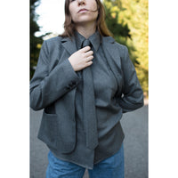 Kallmeyer Billie Tie Blouse in Heather Grey