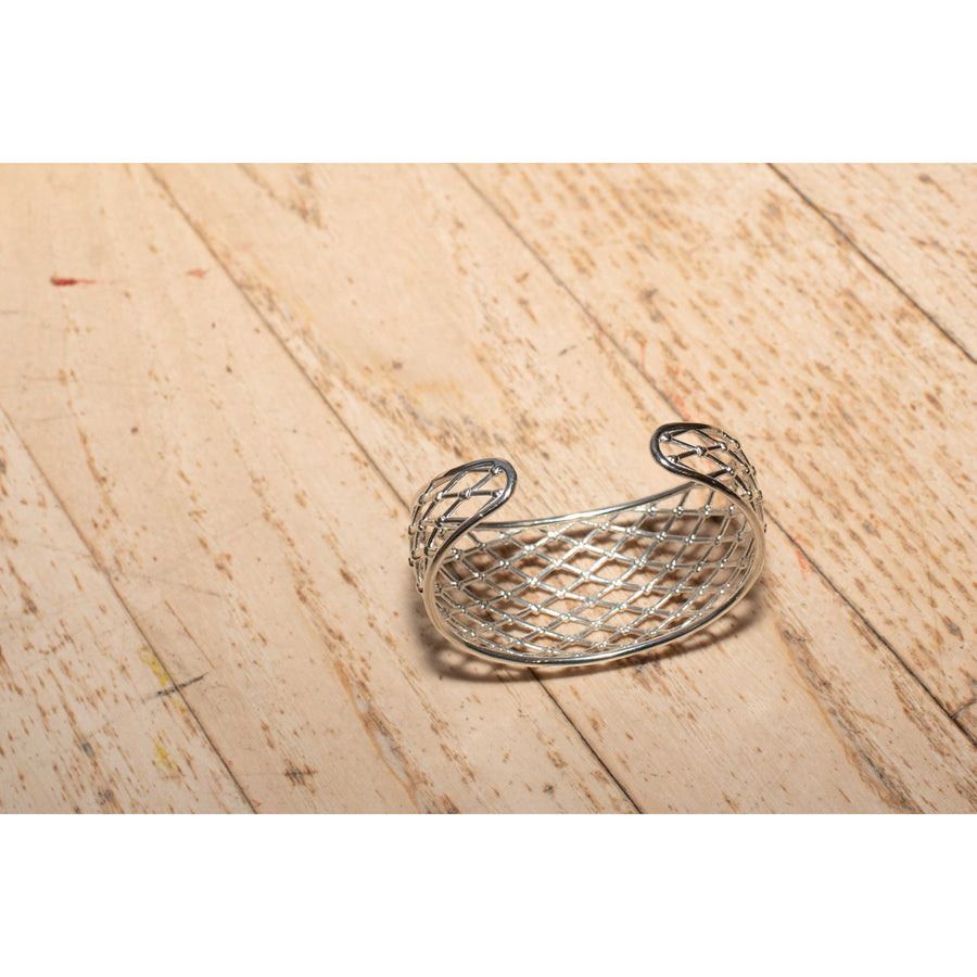 Ursa Major Wide Netted Cuff in Sterling Silver