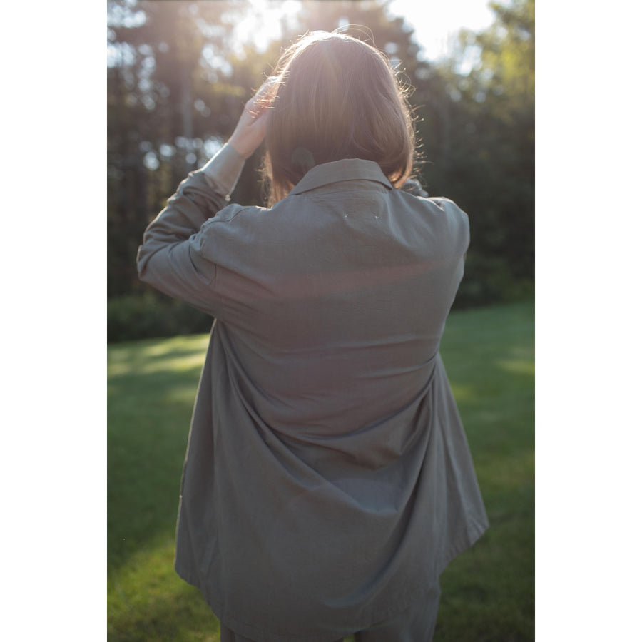 Black Crane Blazer in Dark Olive