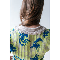 Henrik Vibskov Polo Knit Long Sleeve in Green Tomato Grid