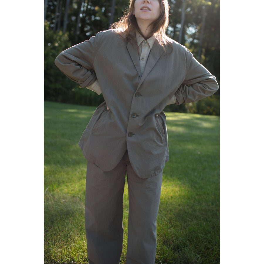 Black Crane Blazer in Dark Olive