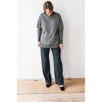 JUDITH Oversized Mockneck in Dark Grey Melange