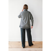 JUDITH Oversized Mockneck in Dark Grey Melange