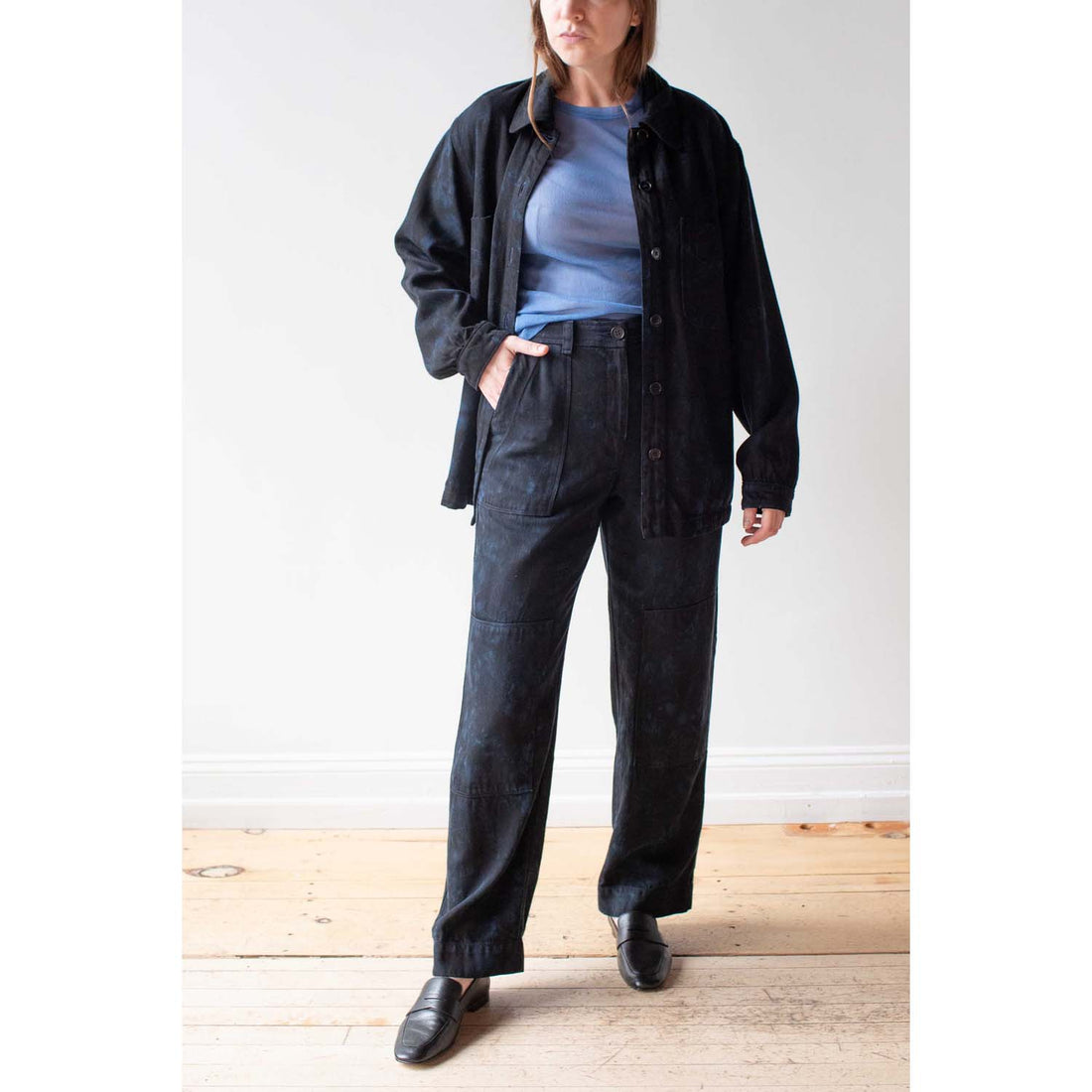 Raquel Allegra Work Pant in Dark Indigo