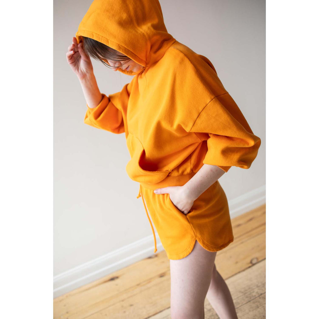 Toit Volant Jenny Running Shorts in Tangerine