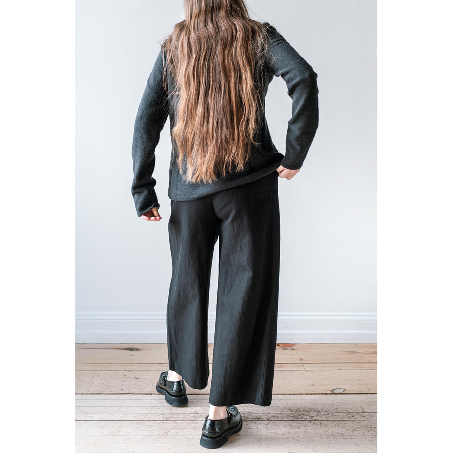 Apiece Apart Cropped Cara Wide Leg Pant in Black